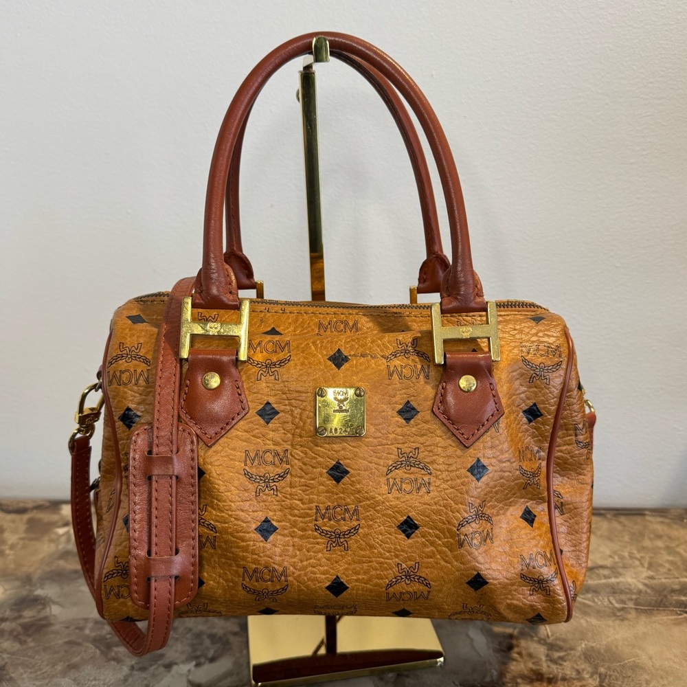 MCM Vicetos 2Way Cognac Handbag